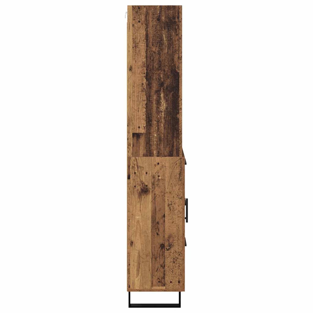 Highboard με συρτάρι 2 pcs Παλιό ξύλο Επεξεργασμένο ξύλο