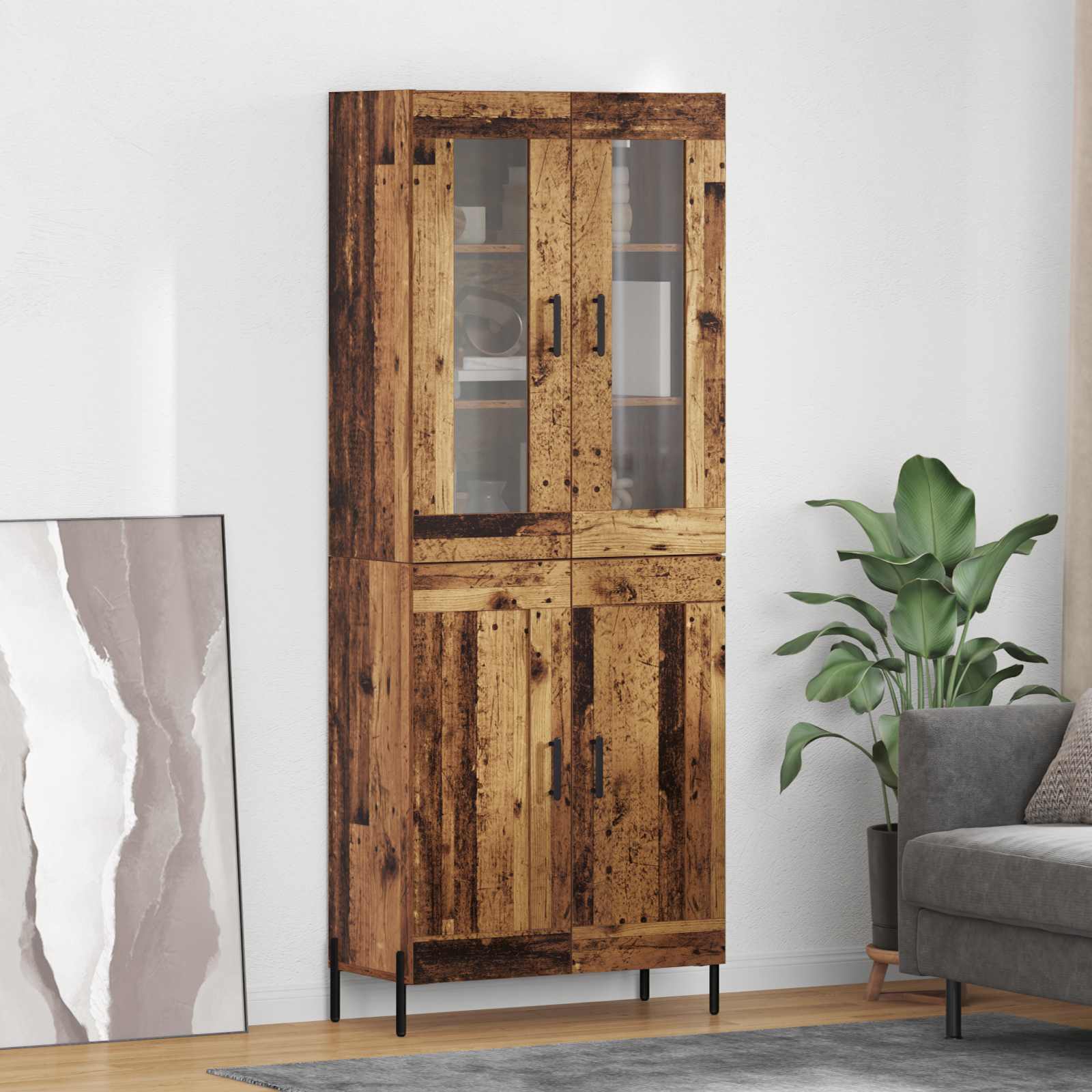 Highboard Παλιό Ξύλο 69,5 x 34 x 180 εκ. Επεξεργασμένο ξύλο