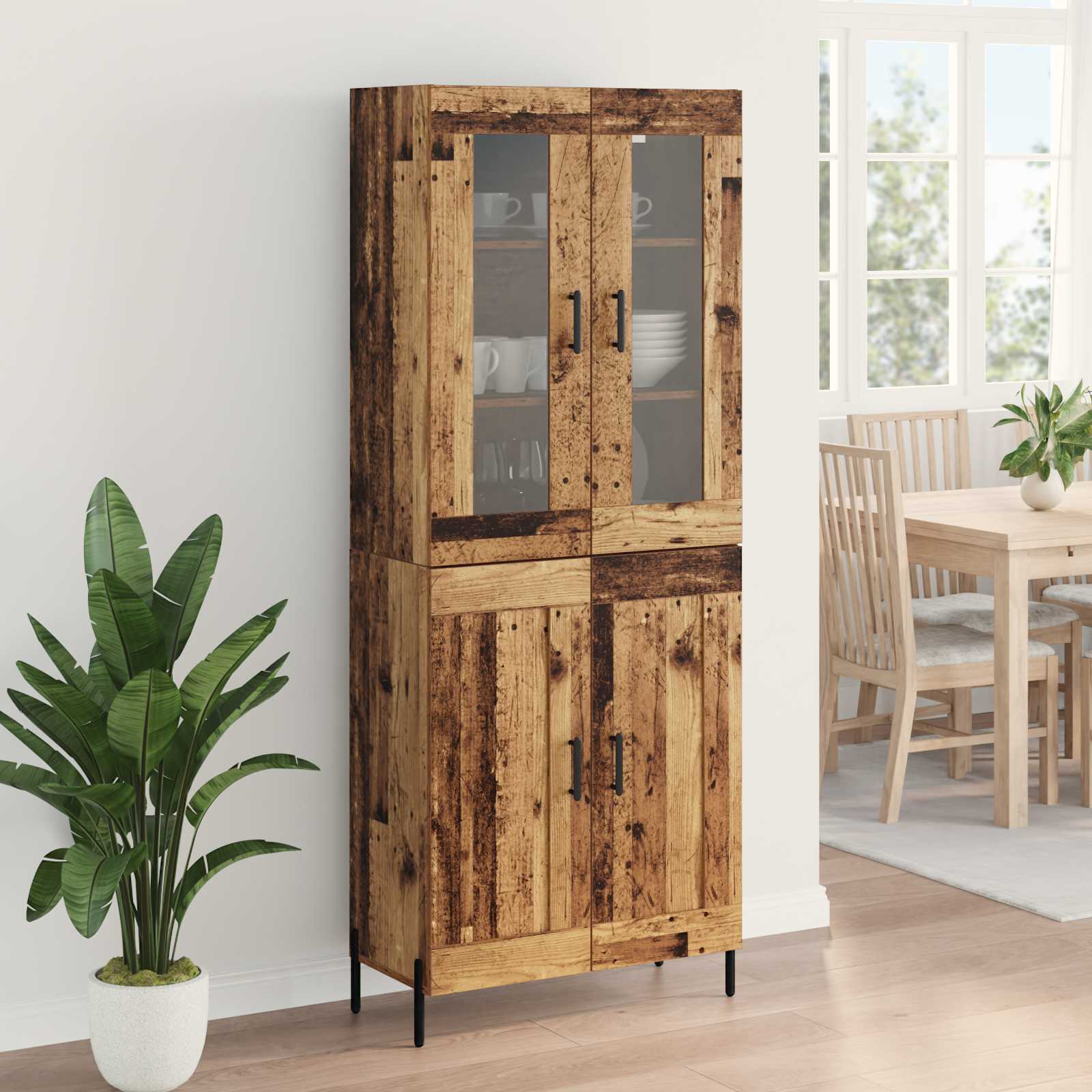 Highboard Παλιό Ξύλο 69,5 x 34 x 180 εκ. Επεξεργασμένο ξύλο