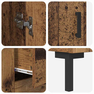 Highboard με συρτάρι 2 pcs Παλιό ξύλο Επεξεργασμένο ξύλο - Pakobazaar