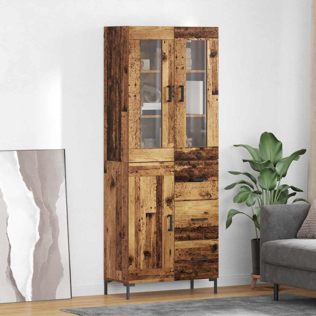 Highboard με συρτάρι 2 pcs Παλιό ξύλο Επεξεργασμένο ξύλο - Pakobazaar