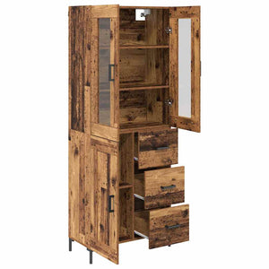 Highboard με συρτάρι 2 pcs Παλιό ξύλο Επεξεργασμένο ξύλο - Pakobazaar