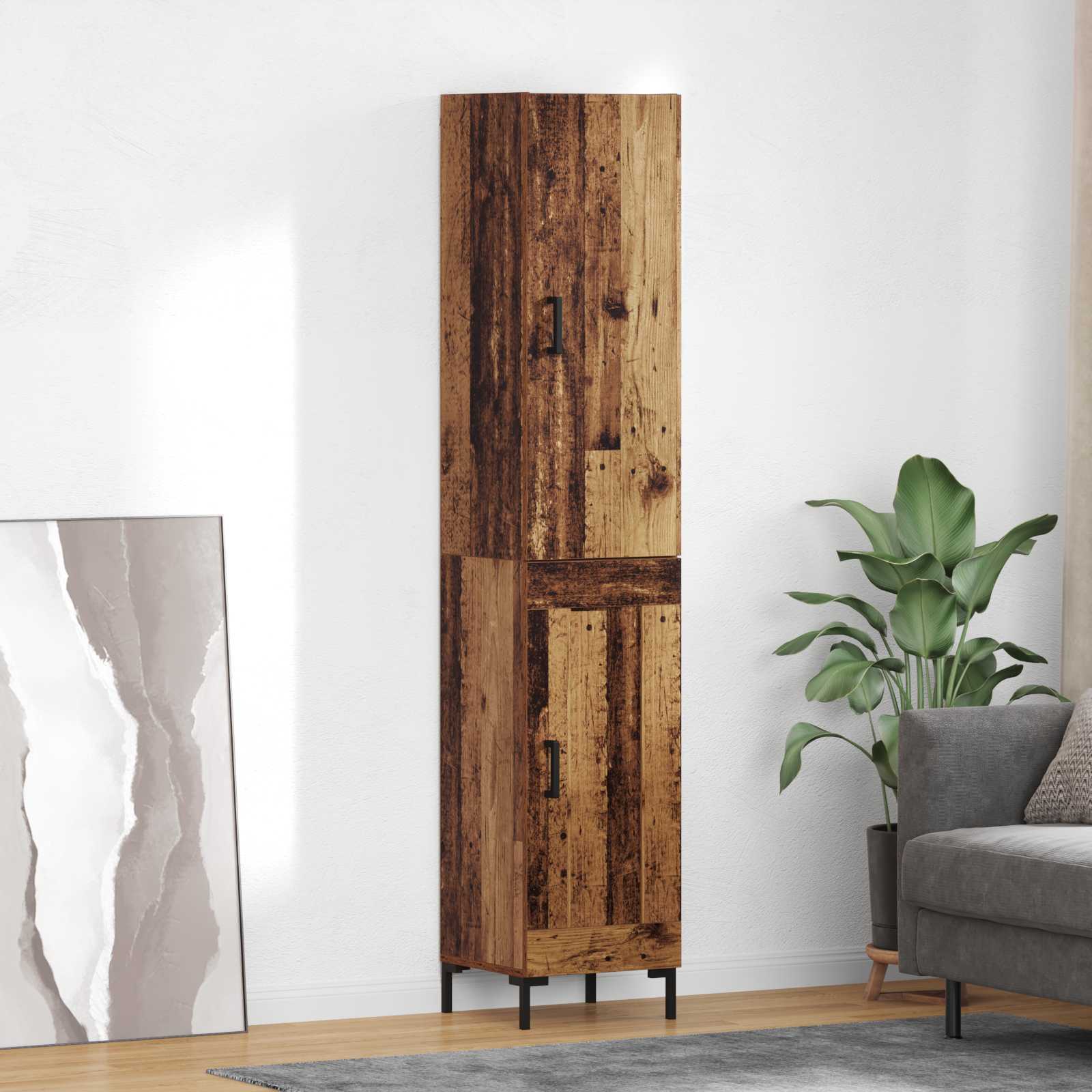 Highboard Παλιό Ξύλο 69,5 x 34 x 180 εκ. Επεξεργασμένο ξύλο