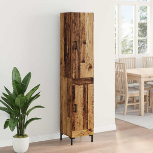 Highboard Παλιό Ξύλο 34,5 x 34 x 180 εκ. Επεξεργασμένο Ξύλο