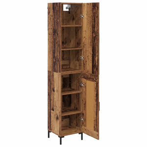 Highboard Παλιό Ξύλο 34,5 x 34 x 180 εκ. Επεξεργασμένο Ξύλο