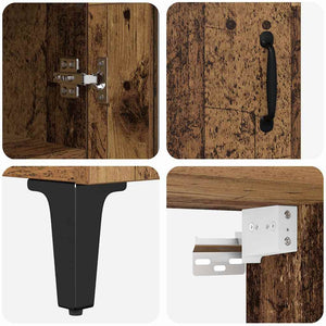 Highboard Παλιό Ξύλο 69,5 x 34 x 180 εκ. Επεξεργασμένο ξύλο - Pakobazaar