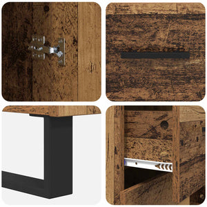 Highboard 2 τμχ. Παλιό Ξύλο 69,5 x 34 x 180 εκ.