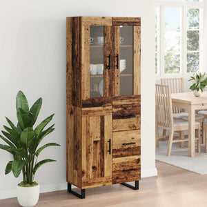 Highboard 2 τμχ. Παλιό Ξύλο 69,5 x 34 x 180 εκ.