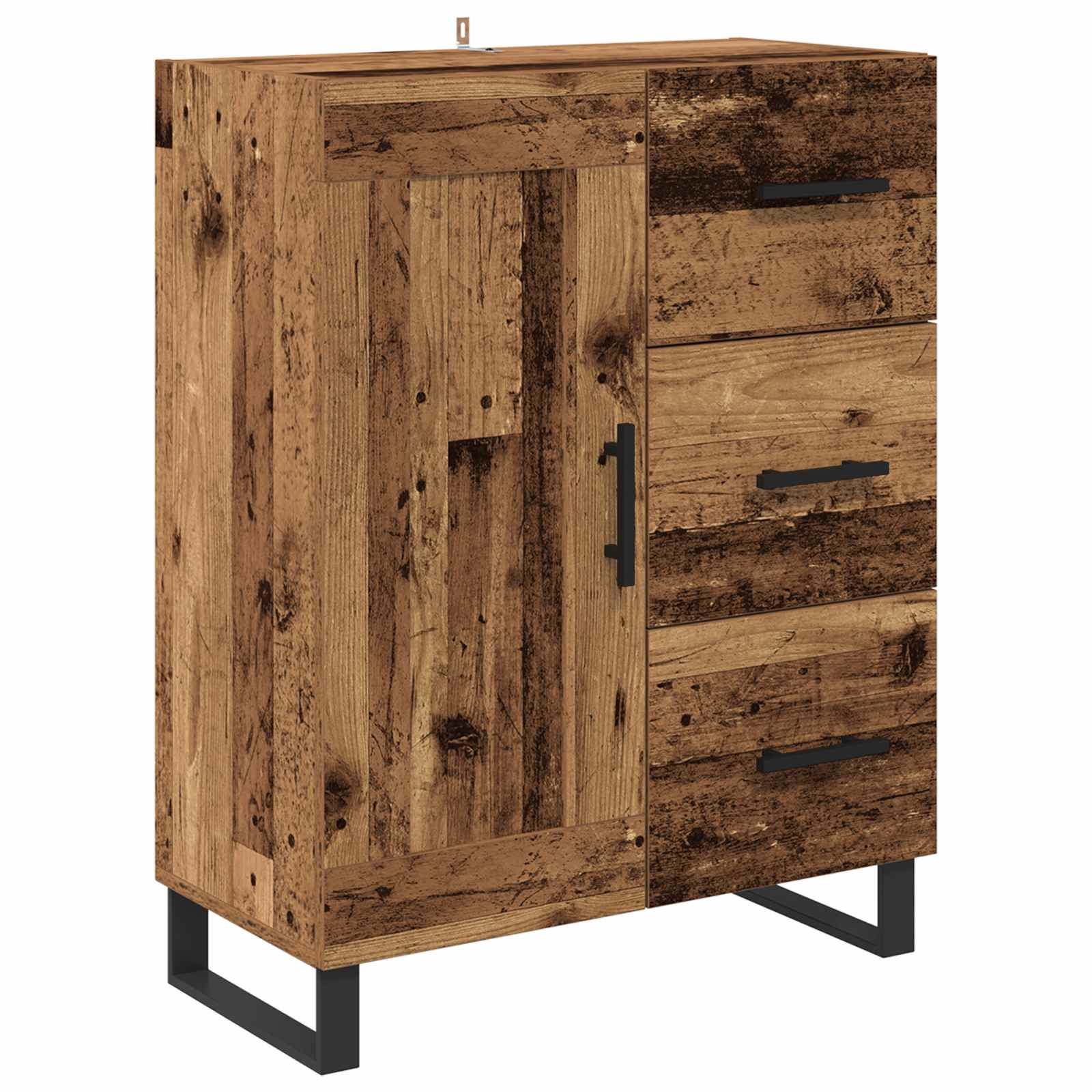 Highboard με συρτάρι 2 pcs Παλιό Ξύλο Επεξεργασμένο ξύλο