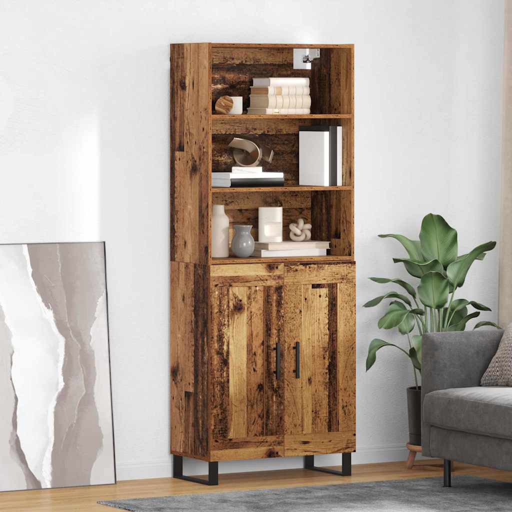 Highboard 2 pcs Παλιό ξύλο Επεξεργασμένο ξύλο