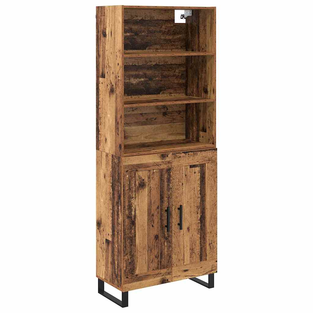 Highboard 2 pcs Παλιό ξύλο Επεξεργασμένο ξύλο