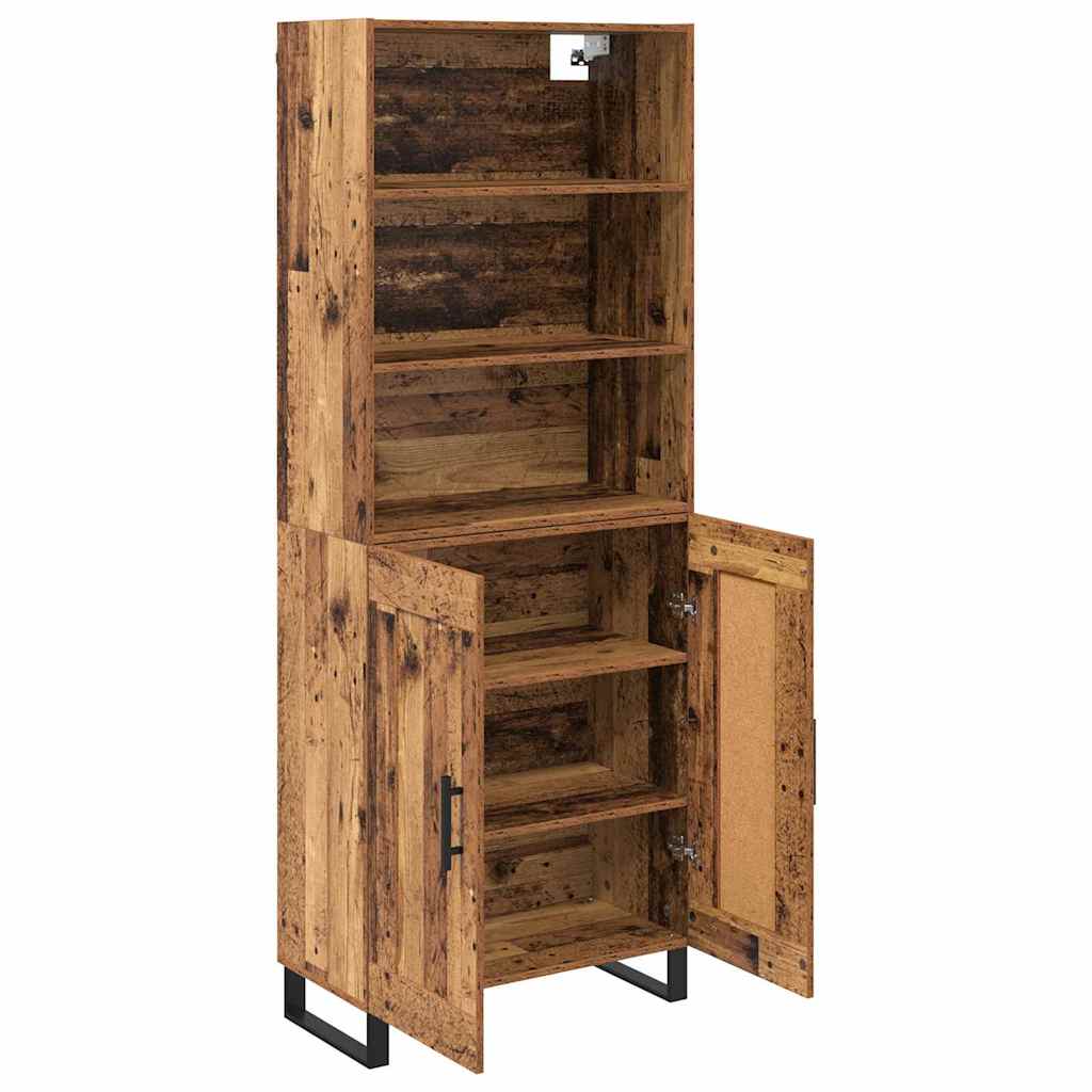 Highboard 2 pcs Παλιό ξύλο Επεξεργασμένο ξύλο