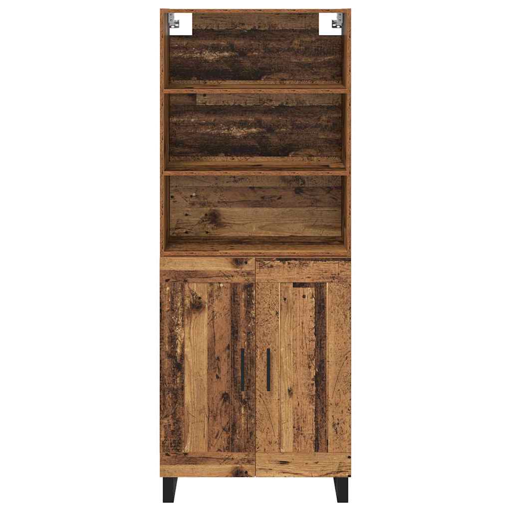 Highboard 2 pcs Παλιό ξύλο Επεξεργασμένο ξύλο