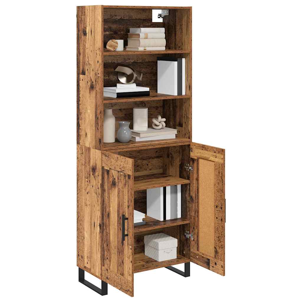 Highboard 2 pcs Παλιό ξύλο Επεξεργασμένο ξύλο