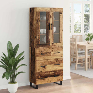 Highboard 2 τμχ. Παλιό Ξύλο 69,5 x 34 x 180 εκ.