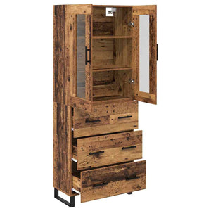 Highboard 2 τμχ. Παλιό Ξύλο 69,5 x 34 x 180 εκ.