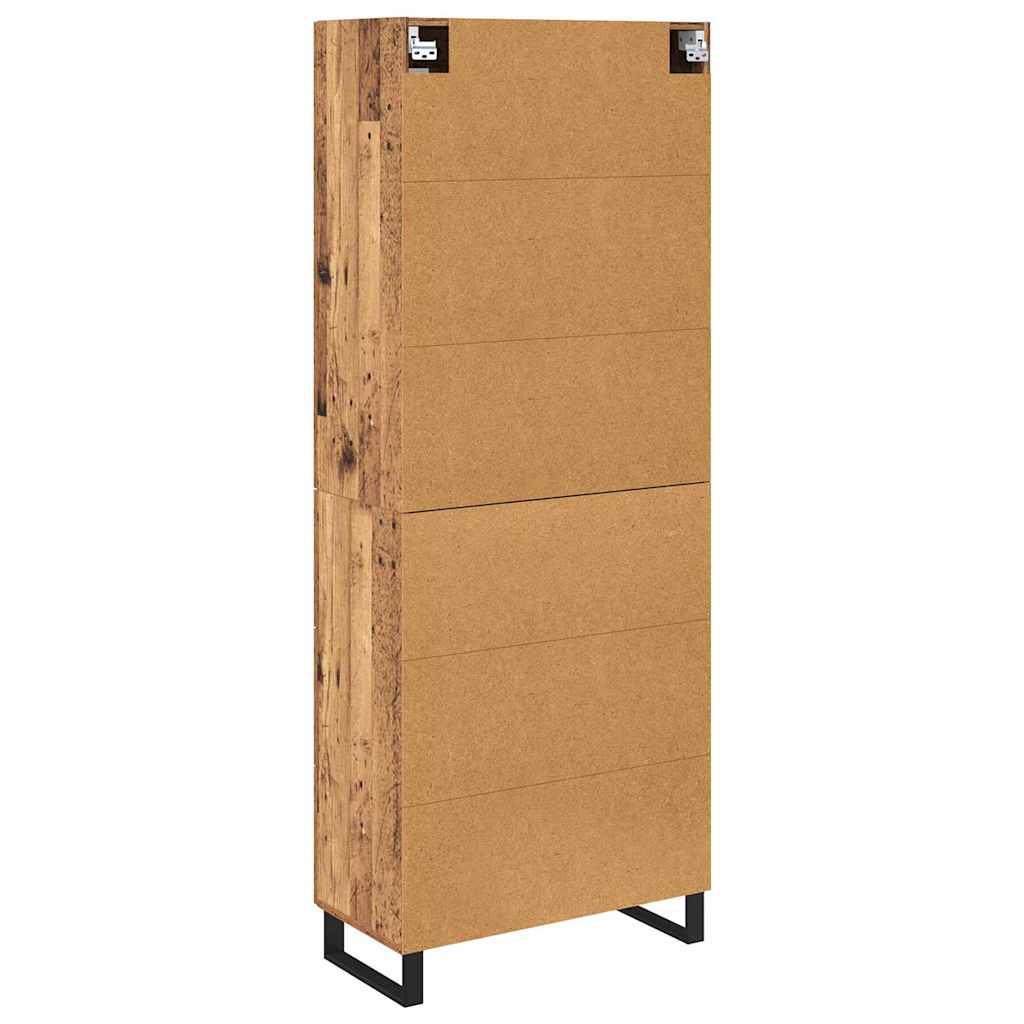 Highboard με συρτάρι 2 pcs Παλιό Ξύλο Επεξεργασμένο ξύλο