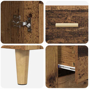 Highboard Παλιό Ξύλο 34,5 x 34 x 180 εκ. Επεξεργασμένο Ξύλο