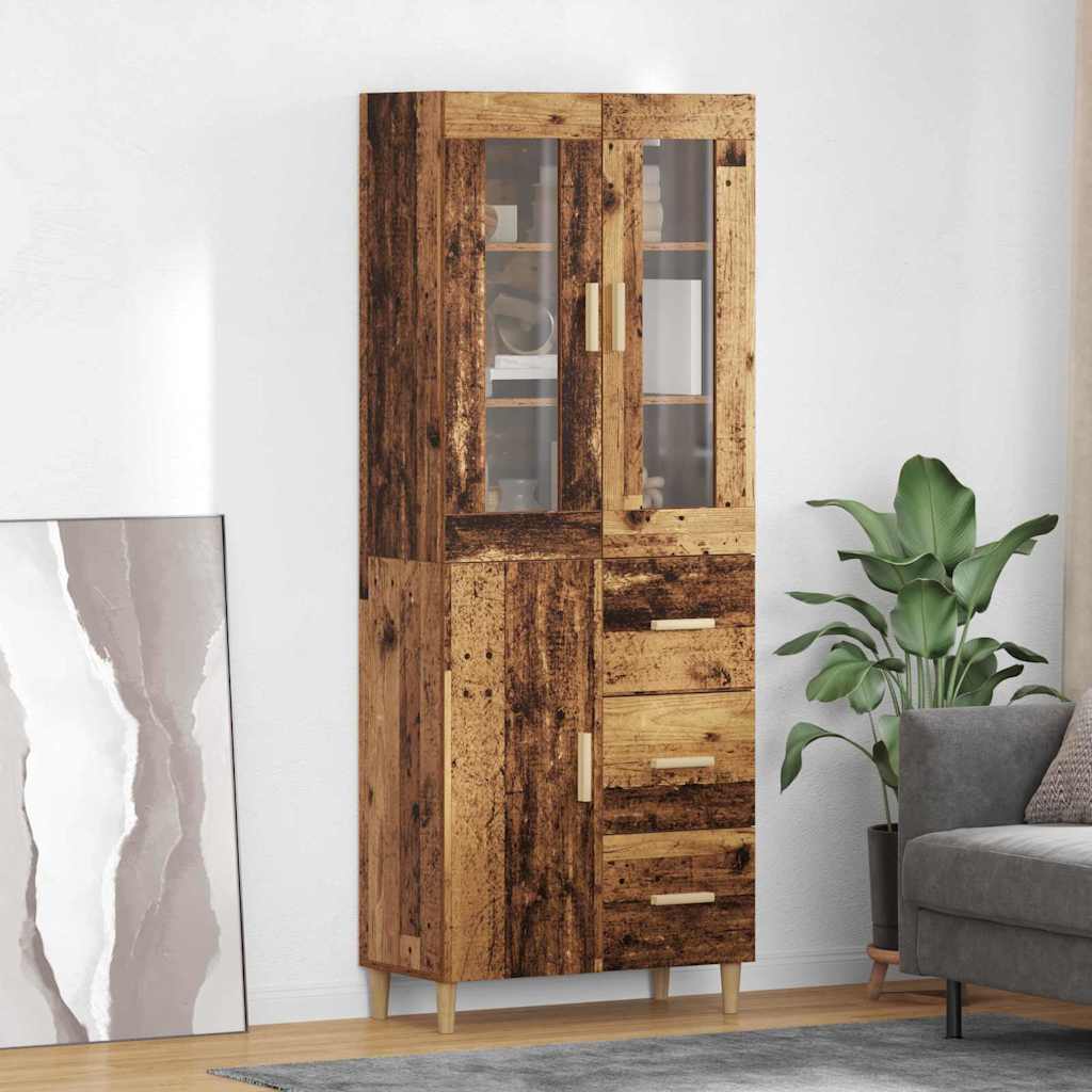 Highboard Παλιό Ξύλο 69,5 x 34 x 180 εκ. Επεξεργασμένο ξύλο
