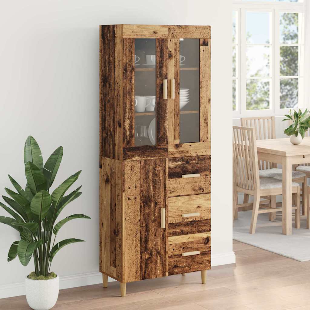 Highboard Παλιό Ξύλο 69,5 x 34 x 180 εκ. Επεξεργασμένο ξύλο