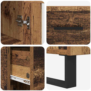 Highboard Παλιό Ξύλο 34,5 x 34 x 180 εκ. Επεξεργασμένο Ξύλο