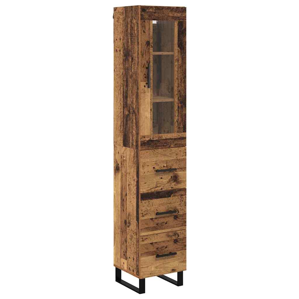 Highboard Παλιό Ξύλο 34,5 x 34 x 180 εκ. Επεξεργασμένο ξύλο