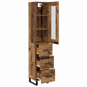 Highboard Παλιό Ξύλο 34,5 x 34 x 180 εκ. Επεξεργασμένο Ξύλο