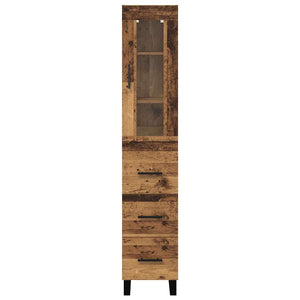 Highboard Παλιό Ξύλο 34,5 x 34 x 180 εκ. Επεξεργασμένο Ξύλο