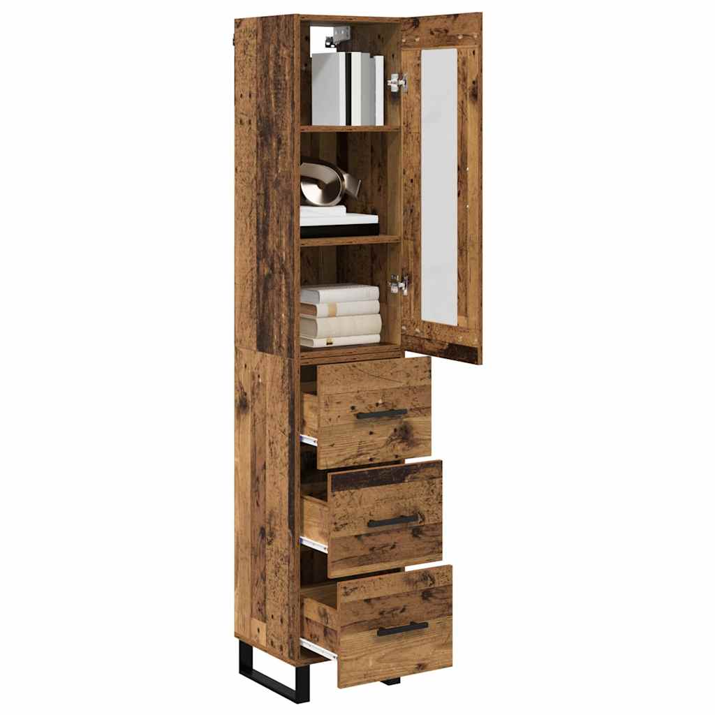 Highboard Παλιό Ξύλο 34,5 x 34 x 180 εκ. Επεξεργασμένο ξύλο