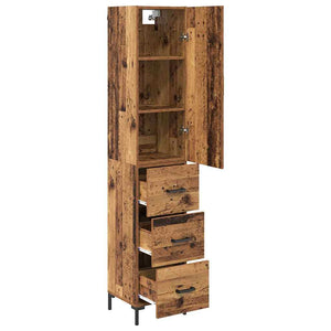 Highboard Παλιό Ξύλο 34,5 x 34 x 180 εκ. Επεξεργασμένο Ξύλο