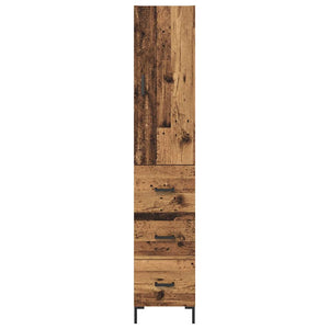 Highboard Παλιό Ξύλο 34,5 x 34 x 180 εκ. Επεξεργασμένο Ξύλο
