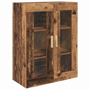 Highboard Παλιό Ξύλο 69,5 x 34 x 180 εκ. Σύνθετο Ξύλο και Γυαλί