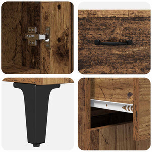 Highboard Παλιό Ξύλο 69,5 x 34 x 180 εκ. Επεξεργασμένο Ξύλο