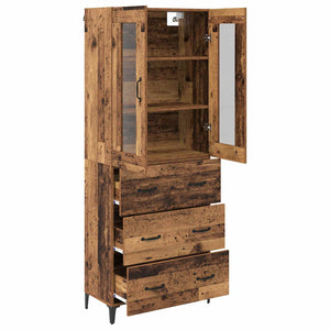 Highboard Παλιό Ξύλο 69,5 x 34 x 180 εκ. Επεξεργασμένο Ξύλο