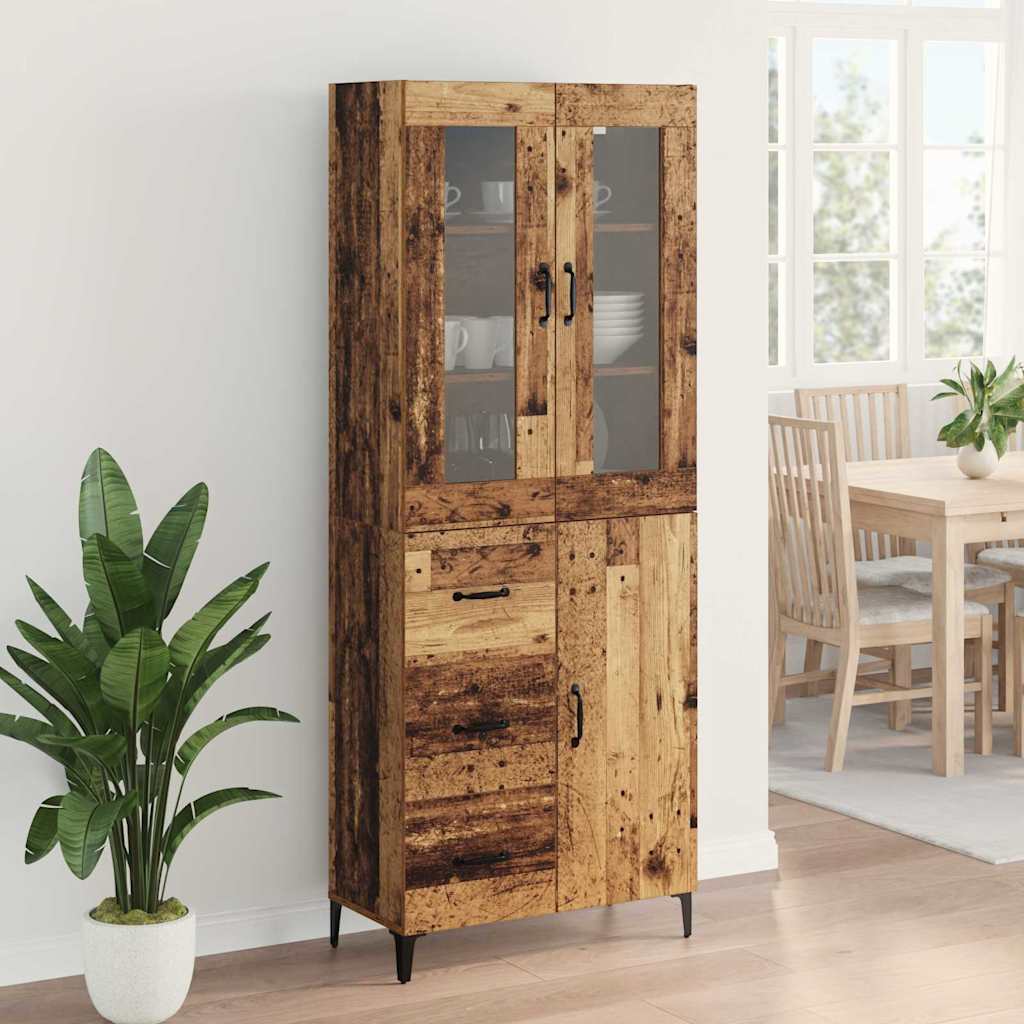 Highboard Παλιό Ξύλο 69,5 x 34 x 180 εκ. Επεξεργασμένο ξύλο