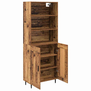 Highboard 2 τμχ. Παλιό Ξύλο 69,5 x 32,5 x 180 εκ