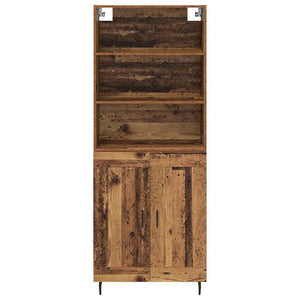 Highboard 2 τμχ. Παλιό Ξύλο 69,5 x 32,5 x 180 εκ