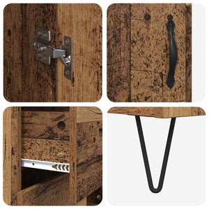 Highboard 2 τμχ. Παλιό ξύλο 69,5 x 34 x 180 εκ.