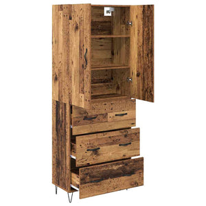 Highboard 2 τμχ. Παλιό ξύλο 69,5 x 34 x 180 εκ.