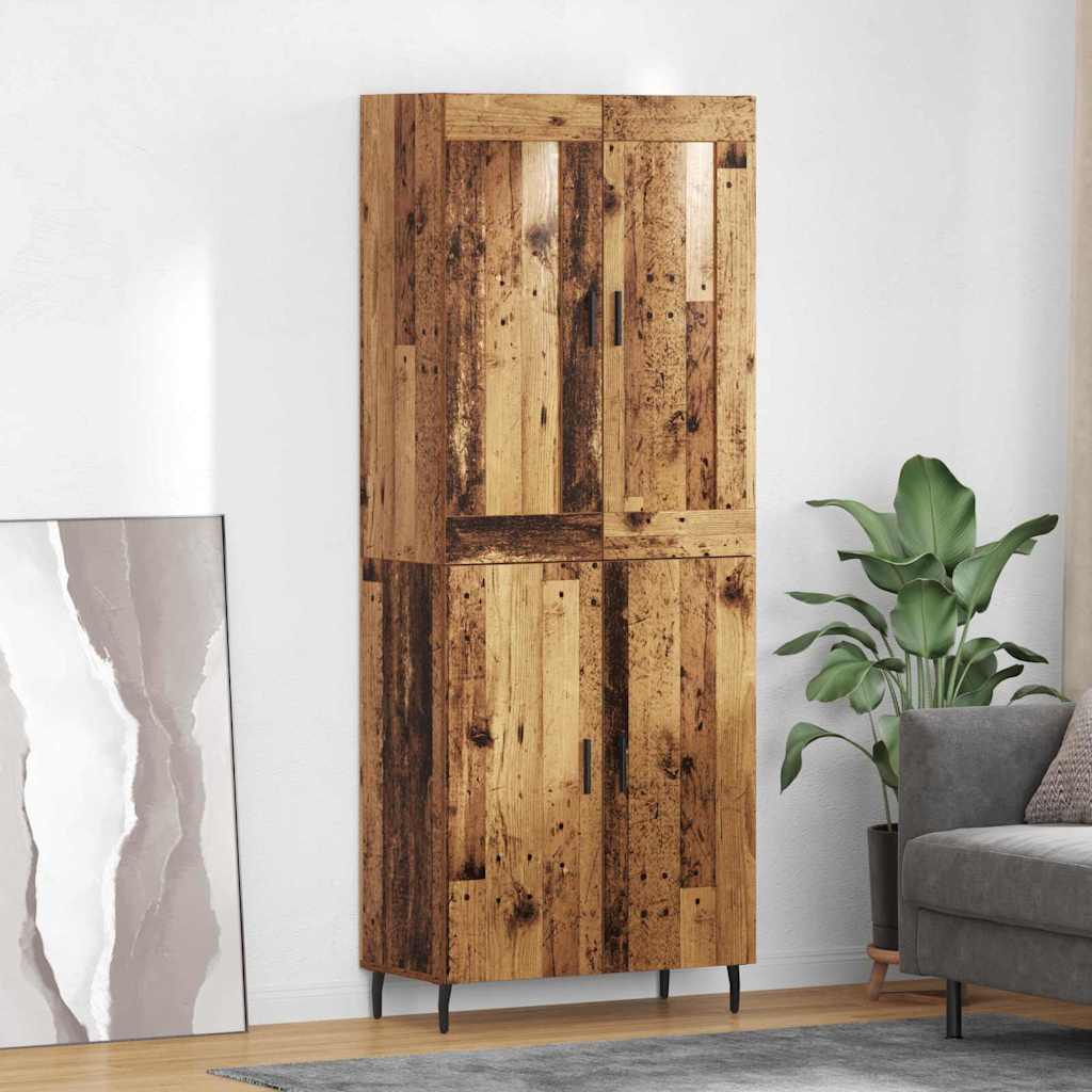 Highboard 2 pcs Παλιό ξύλο Επεξεργασμένο ξύλο