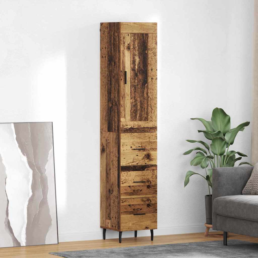 Highboard Παλιό Ξύλο 34,5 x 34 x 180 εκ. Επεξεργασμένο ξύλο