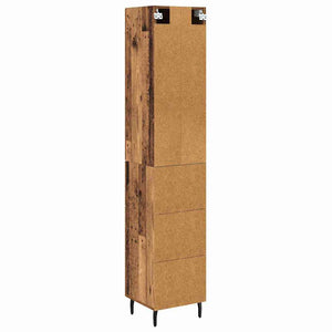 Highboard Παλιό Ξύλο 34,5 x 34 x 180 εκ. Επεξεργασμένο Ξύλο