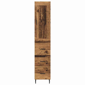 Highboard Παλιό Ξύλο 34,5 x 34 x 180 εκ. Επεξεργασμένο Ξύλο