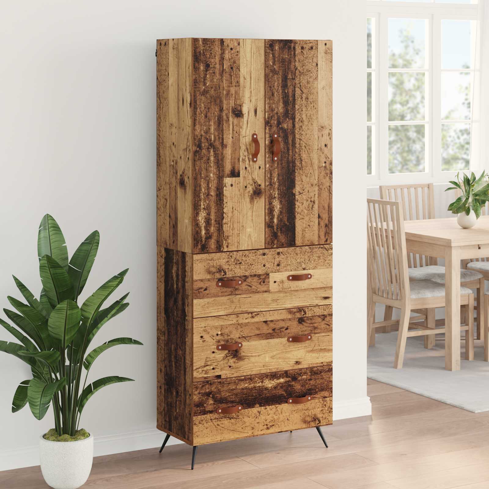 Highboard Παλιό Ξύλο 69,5 x 34 x 180 εκ. Επεξεργασμένο ξύλο
