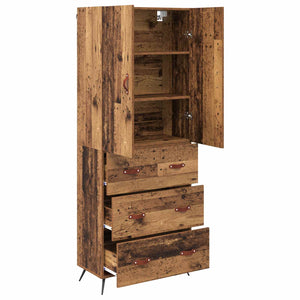 Highboard Παλιό Ξύλο 69,5 x 34 x 180 εκ. Επεξεργασμένο Ξύλο