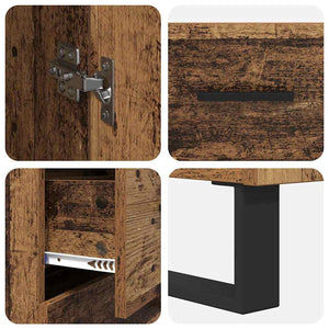 Highboard 2 τμχ. Παλιό Ξύλο 69,5 x 34 x 180 εκ.