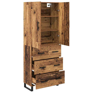 Highboard 2 τμχ. Παλιό Ξύλο 69,5 x 34 x 180 εκ.