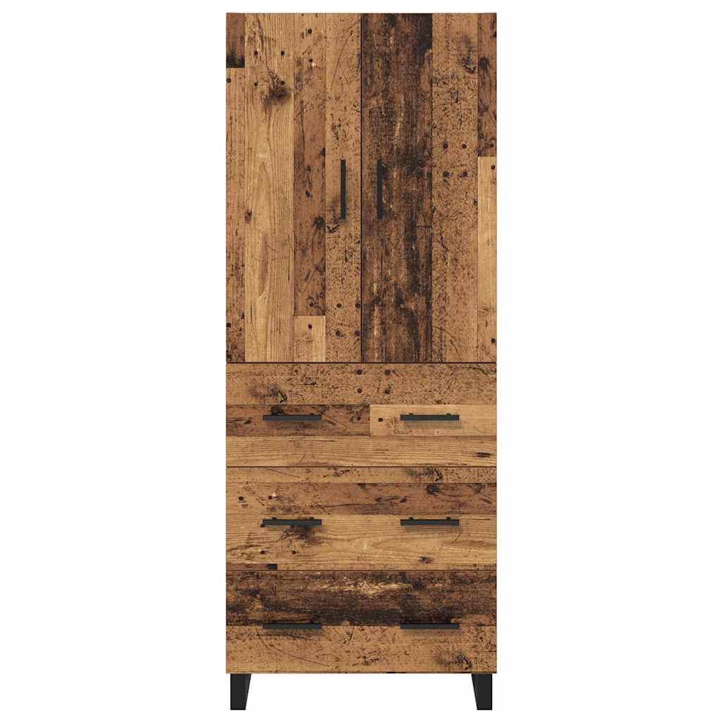 Highboard με συρτάρι 2 pcs Παλιό Ξύλο 69,5 x 34 x 180 εκ.