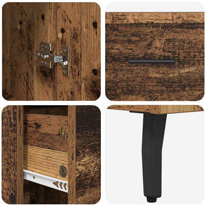 Highboard Παλιό Ξύλο 34,5 x 34 x 180 εκ. Επεξεργασμένο Ξύλο
