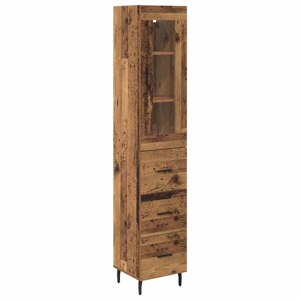 Highboard Παλιό Ξύλο 34,5 x 34 x 180 εκ. Επεξεργασμένο ξύλο